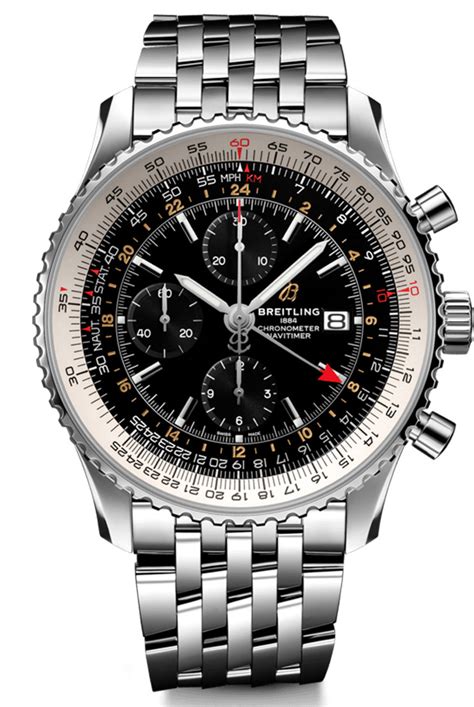 breitling navitimer black dial stainless steel bracelet|breitling navitimer watch.